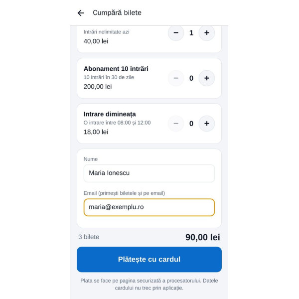 Aplicatie bilete online cu cod QR si plata cu cardul (web si mobil) - gss.ro Aplicatie bilete online cu cod QR si plata cu cardul (web si mobil) - gss.ro
