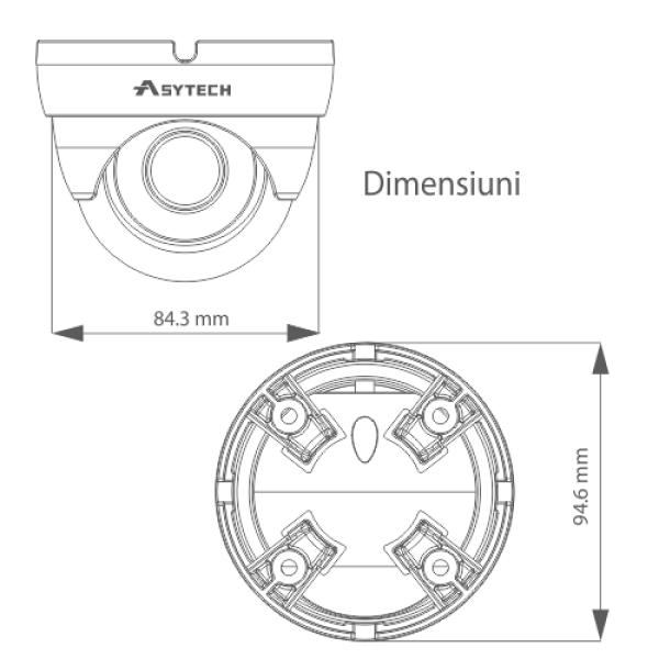 Camera IP 3.0MP, lentila 2.8mm - ASYTECH seria VT VT-IP18DF-3S - gss.ro