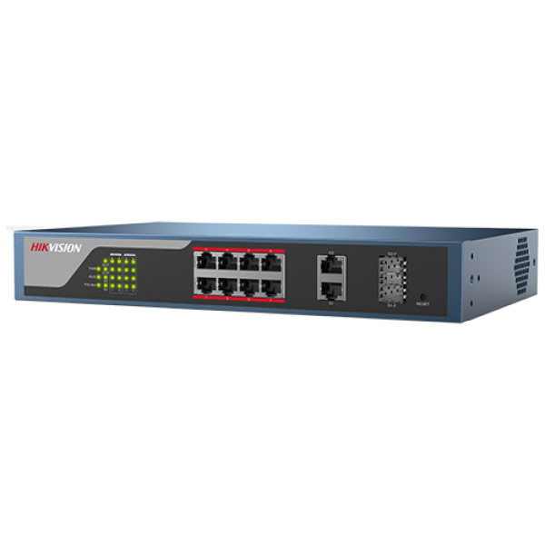 Switch Web-managed 8 porturi PoE, 2 porturi SFP uplink, - HIKVISION DS-3E1310P-E - gss.ro