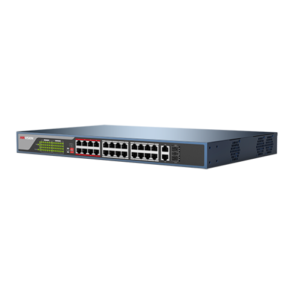 Switch 24 porturi PoE, 2 porturi uplink - HIKVISION DS-3E0326P-E - gss.ro