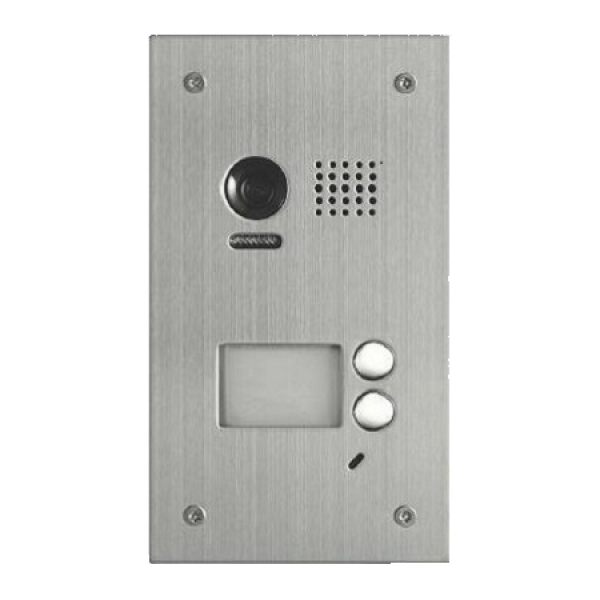 Panou video color de apel exterior, cu camera cu lentila fisheye 170˚, pentru doi abonati Panou video color de apel exterior, cu camera cu lentila fisheye 170˚, pentru doi abonati