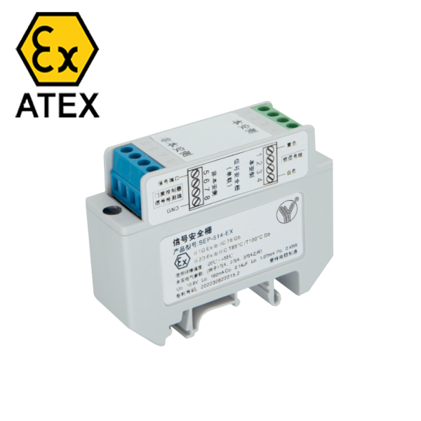 Bariera de siguranta pentru semnale senzori/butoane certificate ATEX, doua canale 10.8Vcc/182mA