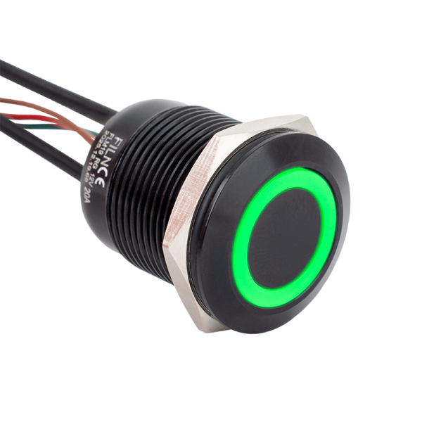 Buton de putere mare, 10A, contact NO, led semnalizare Rosu/Verde, filet M19, actionare prin apasare, NEGRU - gss.ro Buton de putere mare, 10A, contact NO, led semnalizare Rosu/Verde, filet M19, actionare prin apasare, NEGRU - gss.ro