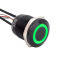 Buton de putere mare, 10A, contact NO, led semnalizare Rosu/Verde, filet M19, actionare prin apasare, NEGRU