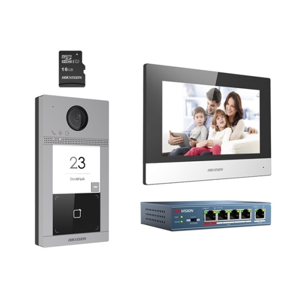 KIT VIDEOINTERFON MONITOR 7" + POST EXT. 1 BUTON - DS-KIS604-S(C) KIT VIDEOINTERFON MONITOR 7" + POST EXT. 1 BUTON - DS-KIS604-S(C)