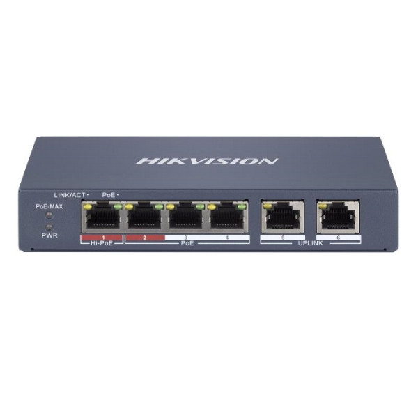 SWITCH CU 6 PORTURI 10/100 MBPS (4 POE) - DS-3E1106HP-EI SWITCH CU 6 PORTURI 10/100 MBPS (4 POE) - DS-3E1106HP-EI