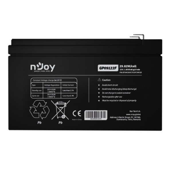 ACUMULATOR UPS, 12V, F2 (T2), PB-ACID AGM - GP09122F ACUMULATOR UPS, 12V, F2 (T2), PB-ACID AGM - GP09122F
