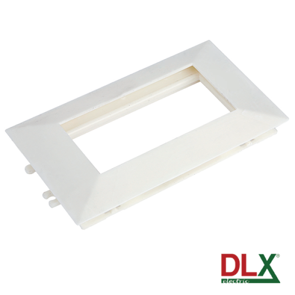 Rama alba cvadrupla pentru aparataj 45x45 mm (8 module) - DLX DLX-102-14 Rama alba cvadrupla pentru aparataj 45x45 mm (8 module) - DLX DLX-102-14