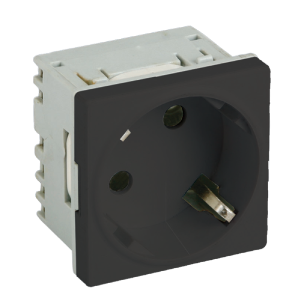 Priza modulara schuko cu impamantare, negru - DLX DLX-245-43