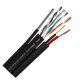 Cablu FTP autoportant cu alimentare 2x1.5, cat 5E, CUPRU 100%, 305m, negru TSY-FTP5E+2x1.50-MESS Cablu FTP autoportant cu alimentare 2x1.5, cat 5E, CUPRU 100%, 305m, negru TSY-FTP5E+2x1.50-MESS
