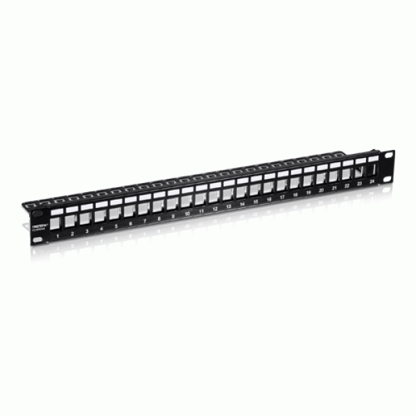 Patch Panel ecranat 24 porturi blank keystone 1U - TRENDnet TC-KP24S Patch Panel ecranat 24 porturi blank keystone 1U - TRENDnet TC-KP24S
