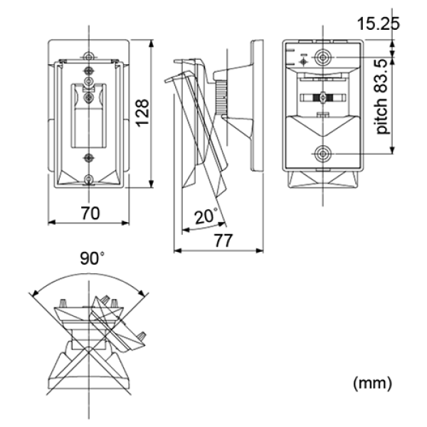 Suport de perete detector PIR (alb) - OPTEX CA-1W-W