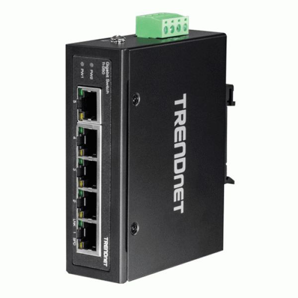 Switch industrial 5 porturi Gigabit DIN-Rail - TRENDnet TI-G50 Switch industrial 5 porturi Gigabit DIN-Rail - TRENDnet TI-G50