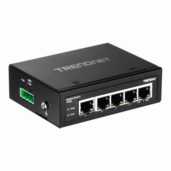 Switch industrial 5 porturi Gigabit DIN-Rail - TRENDnet TI-G50