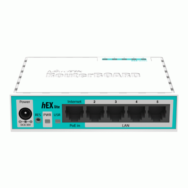 Router hEX Lite, 5 x Fast Ethernet, RouterOS L4 - Mikrotik RB750r2 Router hEX Lite, 5 x Fast Ethernet, RouterOS L4 - Mikrotik RB750r2