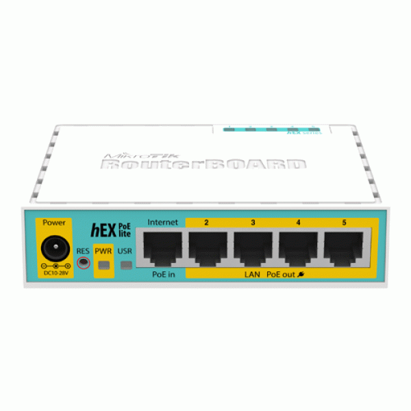 Router hEX PoE Lite, 5 x Fast Ethernet 4 x PoE, RouterOS L4 - Mikrotik RB750UPr2 Router hEX PoE Lite, 5 x Fast Ethernet 4 x PoE, RouterOS L4 - Mikrotik RB750UPr2
