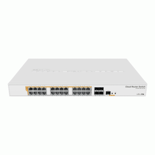 Management Switch 24 x Gigabit PoE+ Out 450W, 4 x SFP+ 10Gbps - Mikrotik CRS328-24P-4S+RM Management Switch 24 x Gigabit PoE+ Out 450W, 4 x SFP+ 10Gbps - Mikrotik CRS328-24P-4S+RM