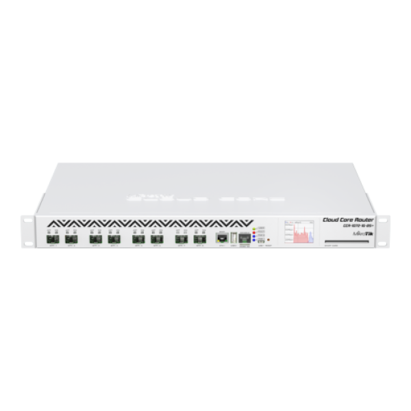 Cloud Core Router, 8 x SFP+, 1 x Gigabit, RouterOS L6, 1U - MikroTik CCR1072-1G-8S+ Cloud Core Router, 8 x SFP+, 1 x Gigabit, RouterOS L6, 1U - MikroTik CCR1072-1G-8S+
