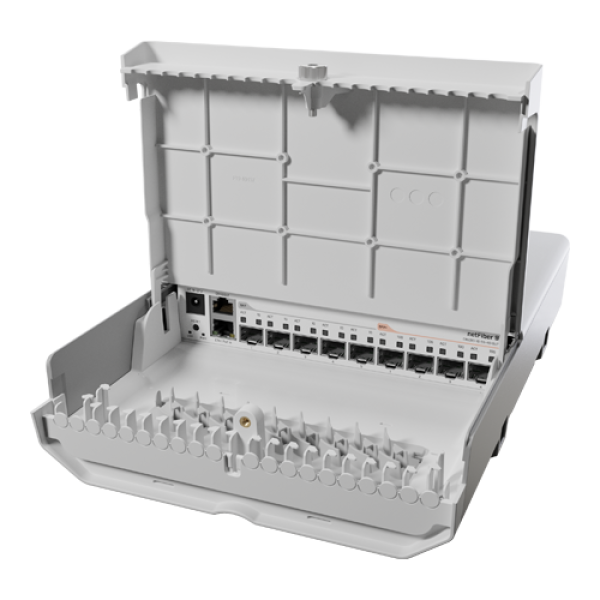 Switch netFiber 9, 4 x SFP+ 10G, 5 x SFP 1G, 1 x Gigabit (PoE-In), outdoor - MikroTik CRS310-1G-5S-4S+OUT Switch netFiber 9, 4 x SFP+ 10G, 5 x SFP 1G, 1 x Gigabit (PoE-In), outdoor - MikroTik CRS310-1G-5S-4S+OUT