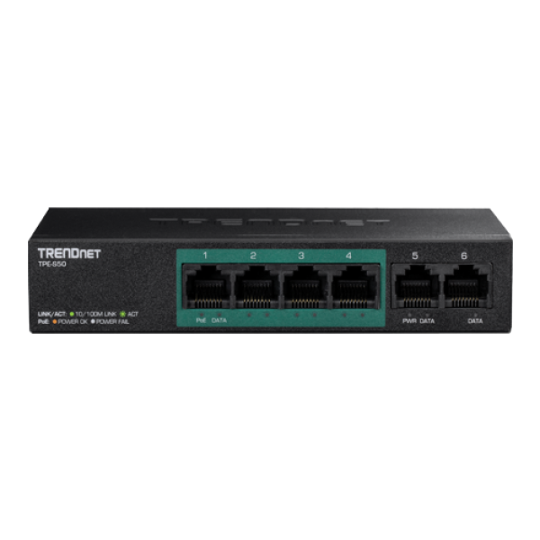 Switch 4 porturi PoE+, 2 porturi uplink- TRENDnet TPE-S50 Switch 4 porturi PoE+, 2 porturi uplink- TRENDnet TPE-S50