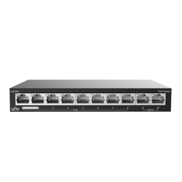 Switch 8 porturi PoE, 2 porturi uplink RJ45 - UNV NSW2020-10T-POE-IN