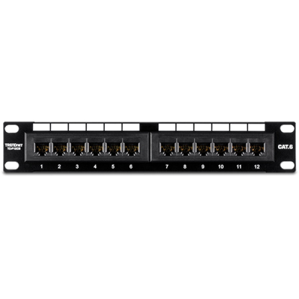 Patch Panel 12 porturi RJ45 UTP 10', Cat6 - TRENDnet TC-P12C6