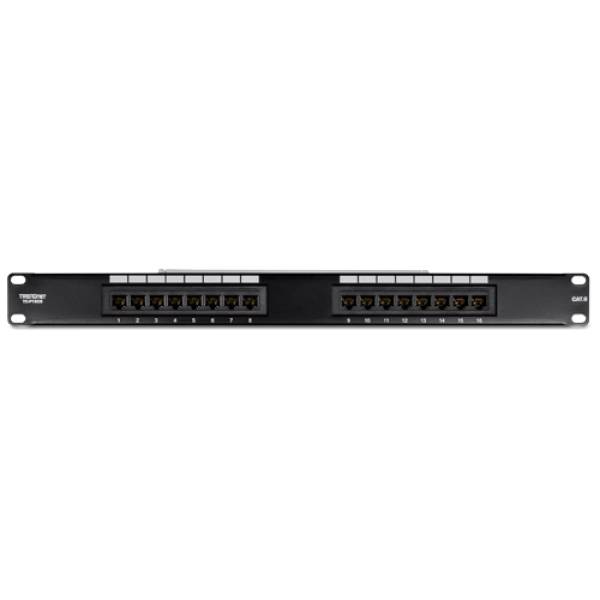 Patch Panel 16 porturi RJ45 UTP, Cat6 - TRENDnet TC-P16C6