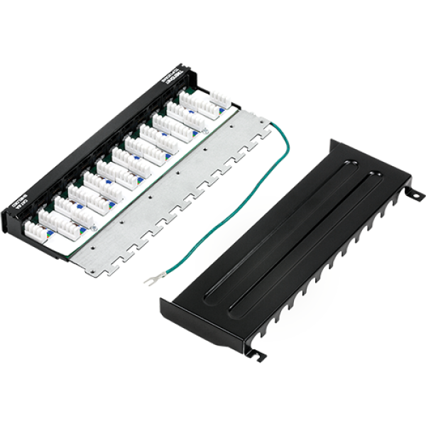 Patch Panel Wall Mount, 12 porturi RJ45 UTP, Cat6a, Ecranat, 0.5U - TRENDnet TC-P12C6AS Patch Panel Wall Mount, 12 porturi RJ45 UTP, Cat6a, Ecranat, 0.5U - TRENDnet TC-P12C6AS