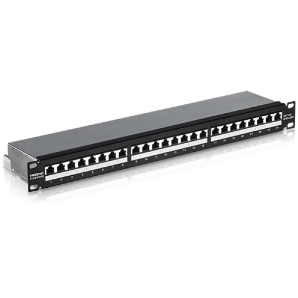 Patch Panel 24 porturi RJ45, Cat6a, Ecranat, 1U - TRENDnet TC-P24C6AS Patch Panel 24 porturi RJ45, Cat6a, Ecranat, 1U - TRENDnet TC-P24C6AS