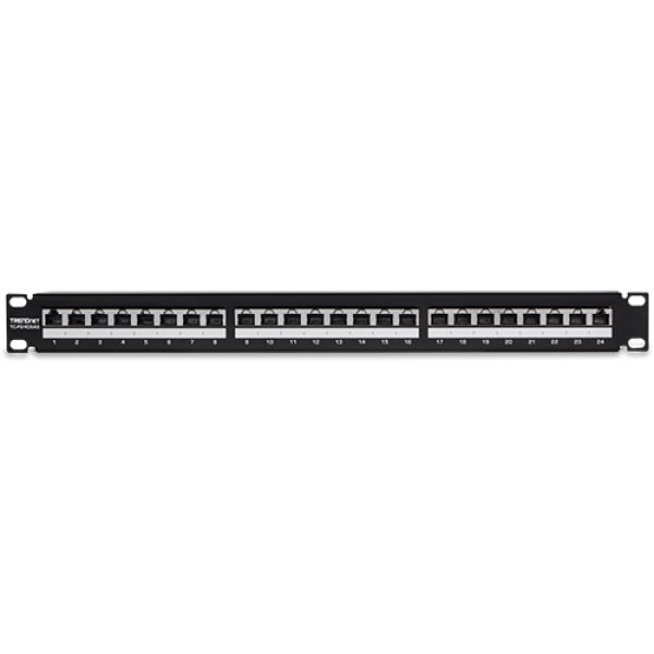 Patch Panel 24 porturi RJ45, Cat6a, Ecranat, 1U - TRENDnet TC-P24C6AS Patch Panel 24 porturi RJ45, Cat6a, Ecranat, 1U - TRENDnet TC-P24C6AS