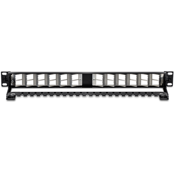 Patch Panel ecranat 24 porturi blank keystone inclinate 1U - TRENDnet TC-KP24SA Patch Panel ecranat 24 porturi blank keystone inclinate 1U - TRENDnet TC-KP24SA