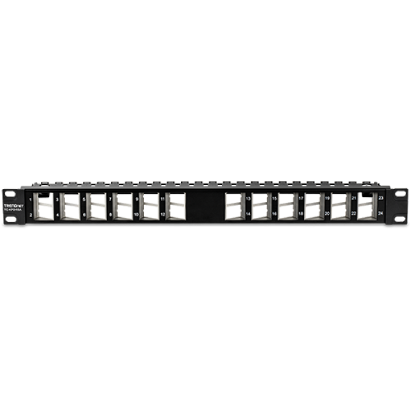 Patch Panel ecranat 24 porturi blank keystone inclinate 1U - TRENDnet TC-KP24SA