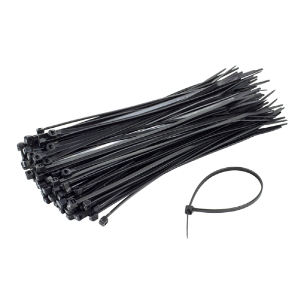 Coliere de plastic 200x2.5 mm, NEGRU, 100 buc TCP-200-2.5-B
