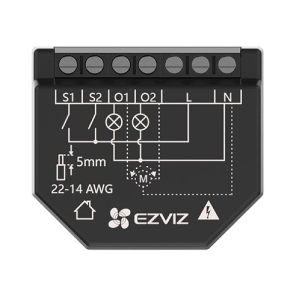 Releu inteligent Wi-Fi pentru aplicatii Smart Home EZVIZ, 2 canale 250Vc.a. max. 16A CS-T36-R100-WM Releu inteligent Wi-Fi pentru aplicatii Smart Home EZVIZ, 2 canale 250Vc.a. max. 16A CS-T36-R100-WM