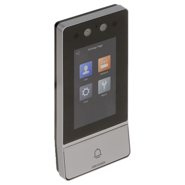 Videointerfon TCP/IP, 4.3' touch screen, camera 2x2MP,  recunoastere faciala/Card/PIN/QR, PoE, IK08 - HIKVISION DS-KV9503-WBE1