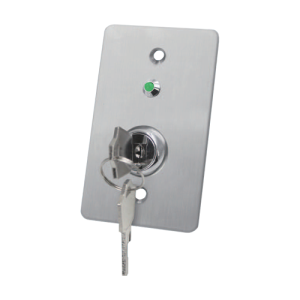 Buton de iesire cu cheie, montaj ingropat, inox, LED, NO-NC-COM, 86 x 50 mm CSK-508SLED Buton de iesire cu cheie, montaj ingropat, inox, LED, NO-NC-COM, 86 x 50 mm CSK-508SLED