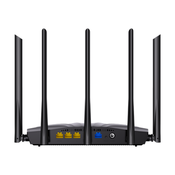 Router Wi-Fi 6, DualBand 2.4Ghz/5GHz, 300+1201Mbps, 5x6dBi, 4 porturi Gigabit - TENDA TND-RX2-PRO Router Wi-Fi 6, DualBand 2.4Ghz/5GHz, 300+1201Mbps, 5x6dBi, 4 porturi Gigabit - TENDA TND-RX2-PRO