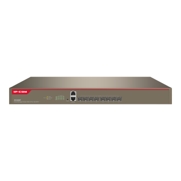 Switch 8 porturi SFP+ 10 Gbps, 2 porturi gestionare, management, 1U - IP-COM X5308F Switch 8 porturi SFP+ 10 Gbps, 2 porturi gestionare, management, 1U - IP-COM X5308F