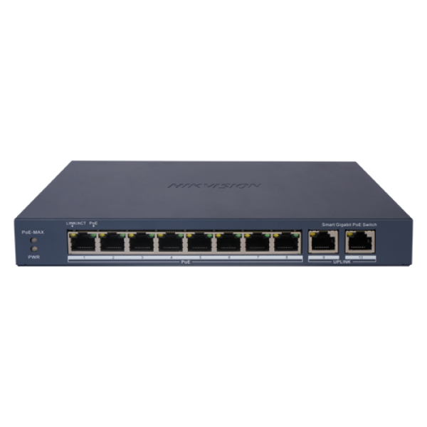 Switch 8 porturi PoE Gigabit, 2 porturi Gigabit, Smart Management - HIKVISION DS-3E1510P-EI Switch 8 porturi PoE Gigabit, 2 porturi Gigabit, Smart Management - HIKVISION DS-3E1510P-EI