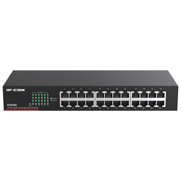 Switch 24 porturi Gigabit, Unmanaged, 1U - IP-COM G1024D Switch 24 porturi Gigabit, Unmanaged, 1U - IP-COM G1024D