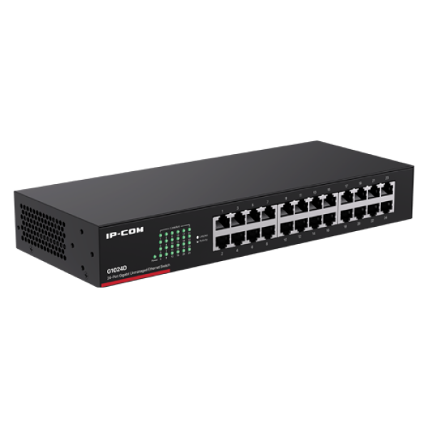 Switch 24 porturi Gigabit, Unmanaged, 1U - IP-COM G1024D Switch 24 porturi Gigabit, Unmanaged, 1U - IP-COM G1024D