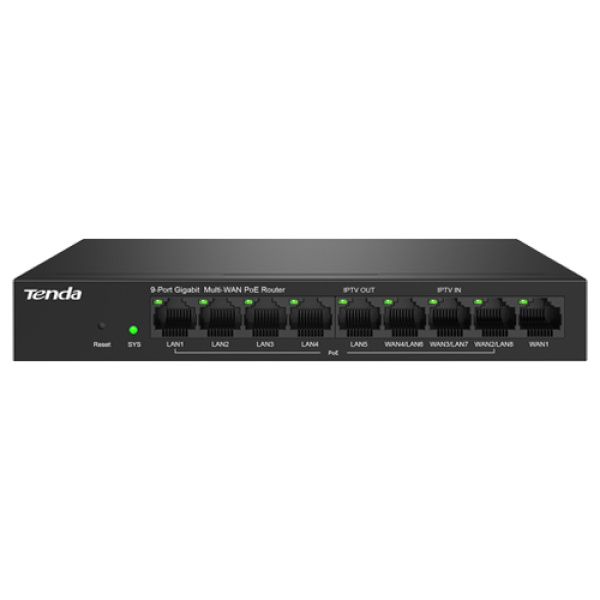 Router 8 porturi PoE+, 1 port WAN, Gigabit, Web Management - TENDA TND-G0-8G-POE Router 8 porturi PoE+, 1 port WAN, Gigabit, Web Management - TENDA TND-G0-8G-POE