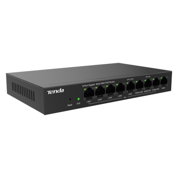 Router 8 porturi PoE+, 1 port WAN, Gigabit, Web Management - TENDA TND-G0-8G-POE Router 8 porturi PoE+, 1 port WAN, Gigabit, Web Management - TENDA TND-G0-8G-POE