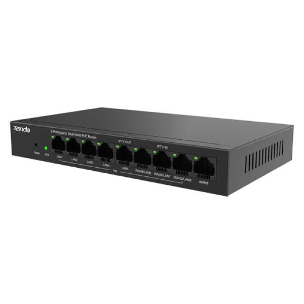 Router 8 porturi PoE+, 1 port WAN, Gigabit, Web Management - TENDA TND-G0-8G-POE