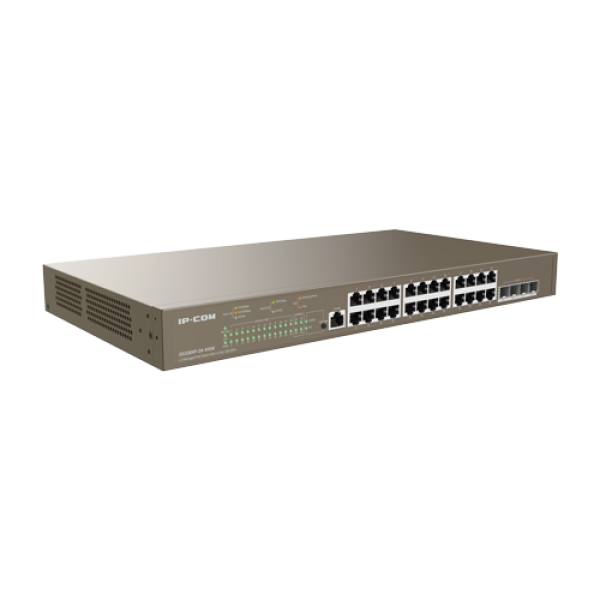 Switch 24 porturi PoE 1Gbps, 4 porturi SFP+ 10Gbps, L3 Cloud Management - IP-COM G5328XP-24-410W Switch 24 porturi PoE 1Gbps, 4 porturi SFP+ 10Gbps, L3 Cloud Management - IP-COM G5328XP-24-410W