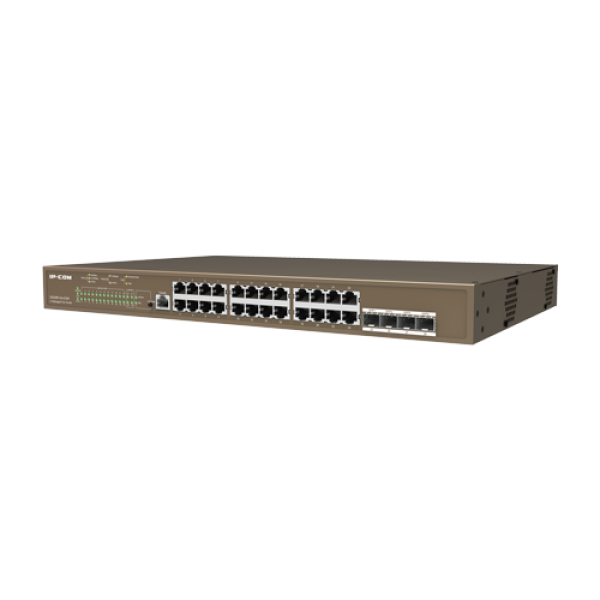 Switch 24 porturi PoE Gigabit, 4 porturi SFP Gigabit, 1 port consola,1U, L3 Management - IP-COM G5328P-24-410W Switch 24 porturi PoE Gigabit, 4 porturi SFP Gigabit, 1 port consola,1U, L3 Management - IP-COM G5328P-24-410W