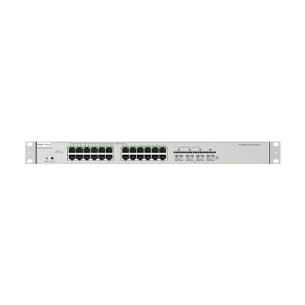 Switch 24 porturi PoE Gigabit, 4 porturi SFP+ 10G, L3 Cloud Management - Ruijie RG-NBS5200-24GT4XS-P