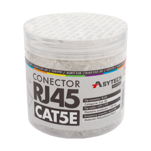 Mufa RJ-45 UTP Cat.5e (100 buc) RJ45-CAT5E-JAR Mufa RJ-45 UTP Cat.5e (100 buc) RJ45-CAT5E-JAR