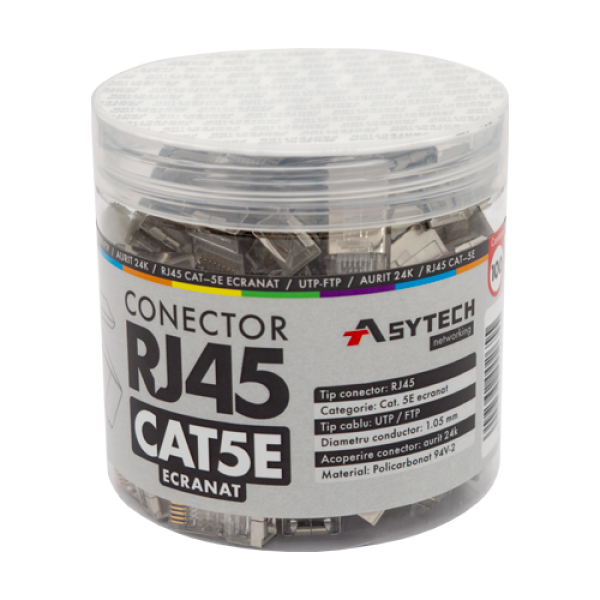Mufa RJ-45 FTP Cat.5e, ecranata (100 buc) RJ45M-CAT5E-JAR