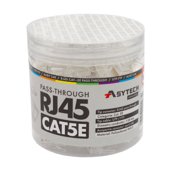 Mufa RJ-45 UTP Cat.5e EZ Passthrough (100 buc) RJ45-CAT5-EZ-JAR Mufa RJ-45 UTP Cat.5e EZ Passthrough (100 buc) RJ45-CAT5-EZ-JAR